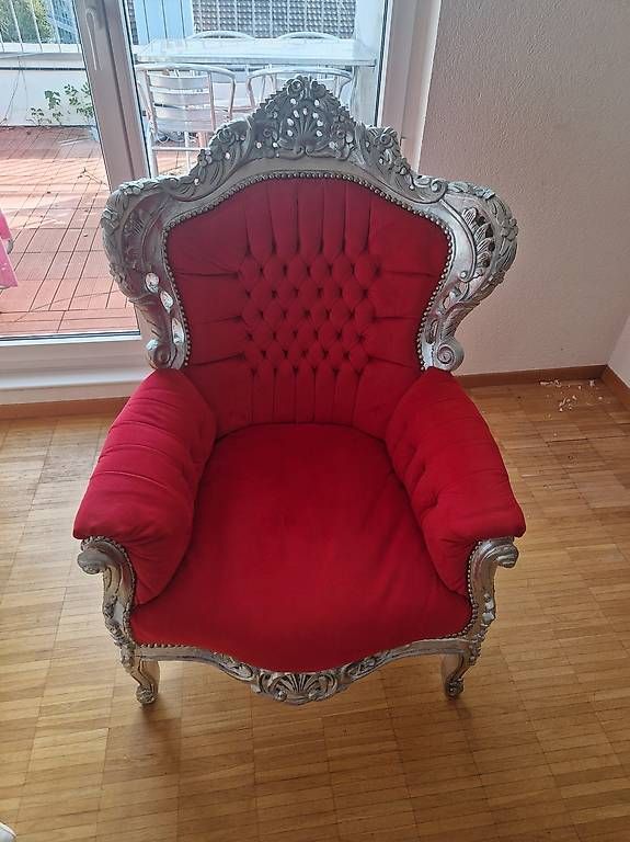 Poltrone: Barock Sessel Rot/Silber – Usato da Wallisellen venduto da GCR01 1