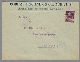 1919, SÄGEREI ITSCHNER & Co. ZÜRICH, WUNDERSCHÖNER ILLUSTR.!