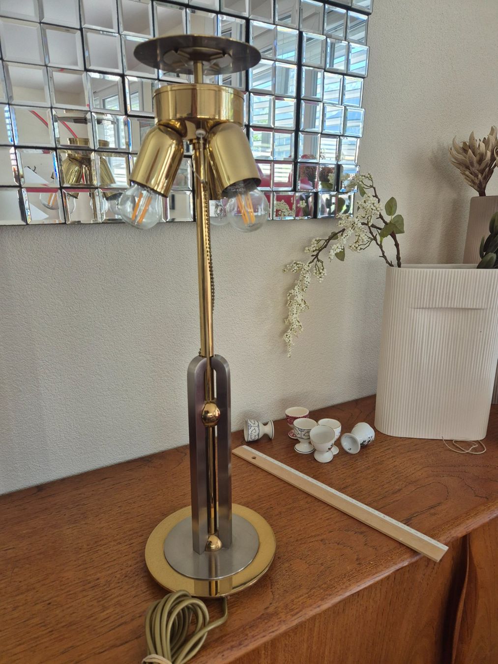 Lampade: Lampe de table laiton et métal Hollywood Regency – Usato da Fully venduto da tameab 2