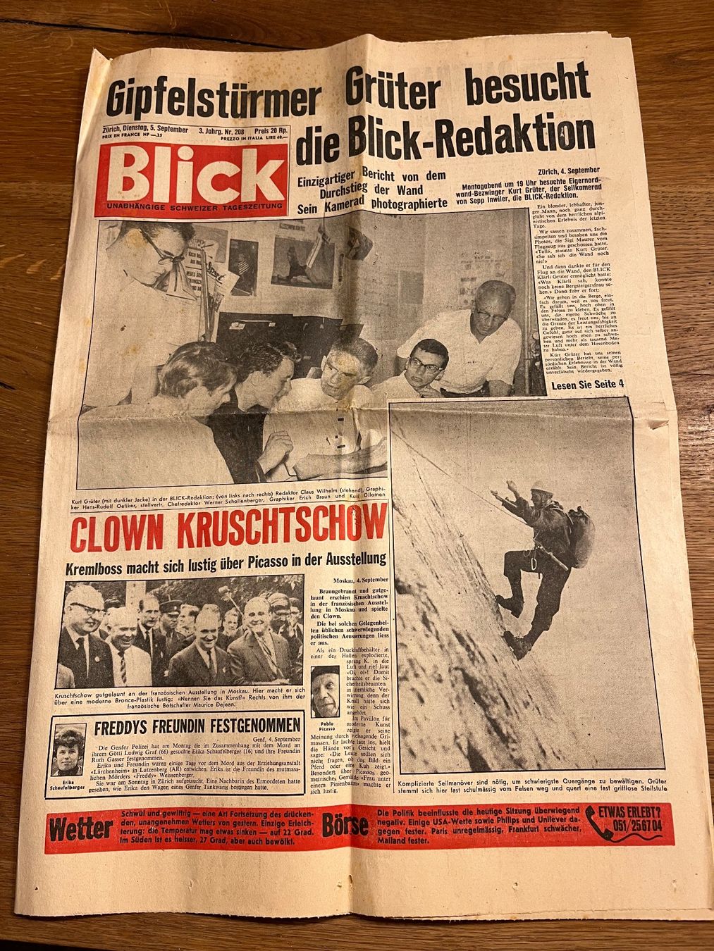 Zeitschriften & Magazine: Blick Tageszeitung 5. September 1961 – Gebraucht aus Spiez von _silvio_99