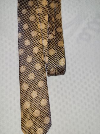 Klecks Herren Krawatte, Braun/Gold, Top Zustand, Micro 49