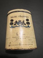 Antike Confiserie Blechdose, Pralinen Dose Aigueperse 50