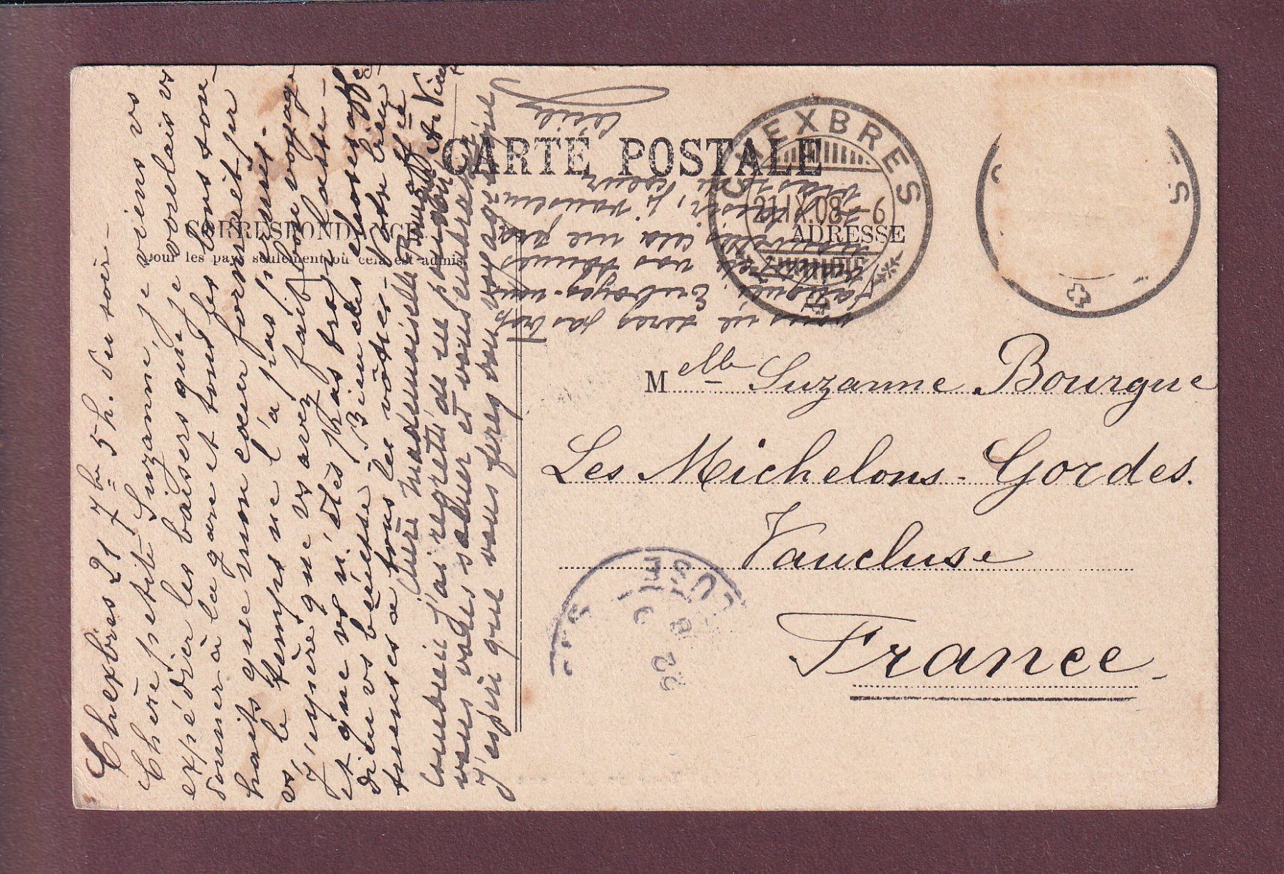 Cartoline postali: TOUR DE MARSENS - Cully - Verset - 1908 – Usato da Pully venduto da nicecards 1