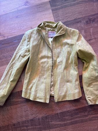 Kurzjacke Leder Grün Y2K Vintage