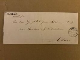 1868 Stab Tomils - Chur Amtsfaltbrief via Thusis, Balken