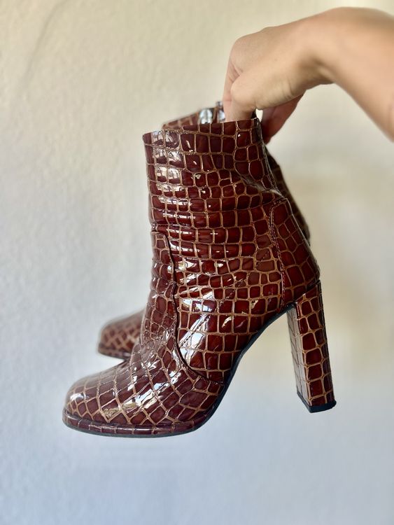 Topshop Scarpe da uomo: Snakeskin Leather Boots (Fake Leather)  – Usato da Zürich venduto da zgwenzel 2