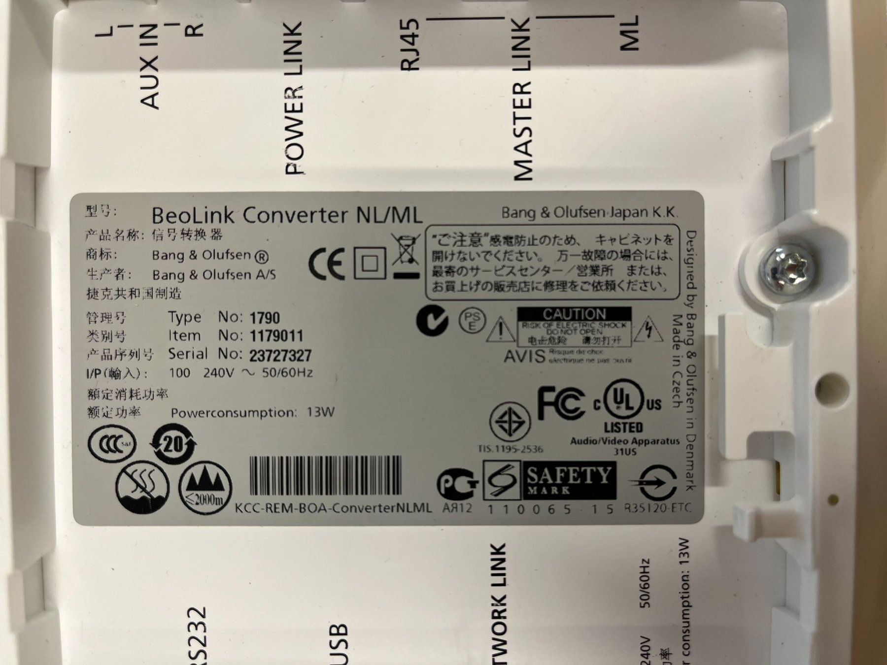 Bang & Olufsen Convertitori: Bang & Olufsen BeoLink Converter NL/ML – Usato da Hochdorf venduto da av-electronics 8