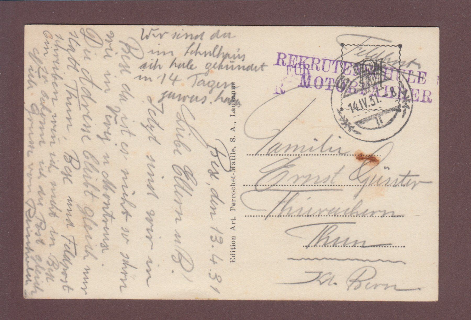 Cartoline postali: BEX - Eglise - Dents du Midi - 1931 Feldpost – Usato da Pully venduto da nicecards-shop 1