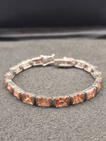 Vintage 925er Silber Unisex Armband mit schmucksteine Top