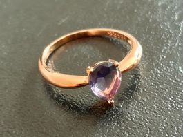 Ring mit Zirkonia, vergoldet 585, 2g, size 8 (57)