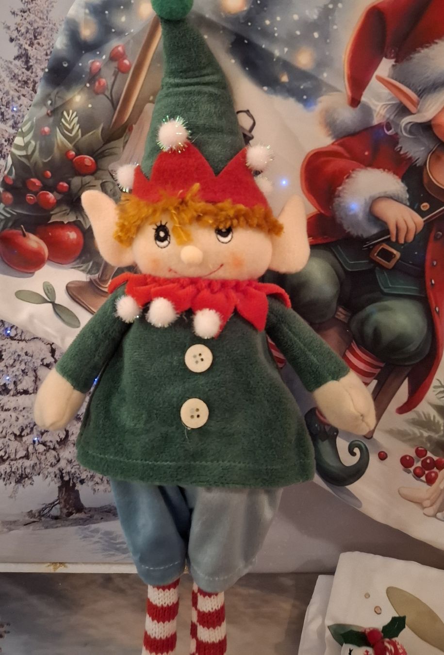 Alle Dekorationen: ELF - FIGUR  MIT 2 KISSEN & SCHELLEN – Neu (gemäss Beschreibung) aus Gretzenbach von schibaya