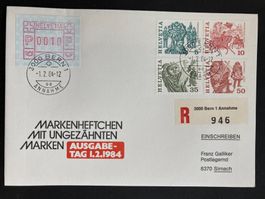 Schweiz 1984 R-FDC MH Volksbräuche Satz Ecke oben rechts