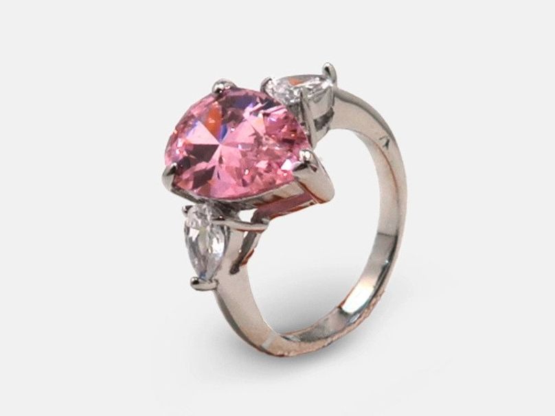 Ringe: Pinkfarbener 925 Sterling Silber Ring, Grösse 56. – Neu und originalverpackt aus Zürich von schmuckeis 1