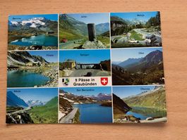 ANTIKE ANSICHTSKARTE 9 PÄSSE IN GRAUBÜNDEN*********