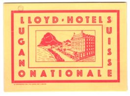 Kofferaufkleber Lugano, Lloyd-Hotel Nati