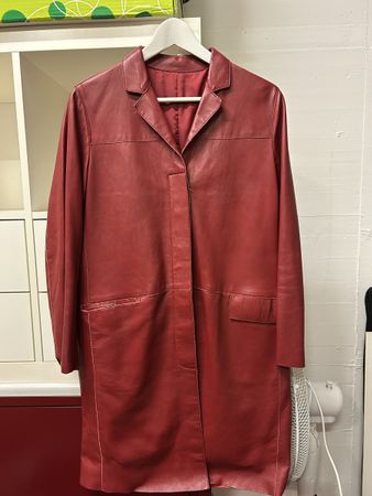 Giacca pelle rossa bordeaux