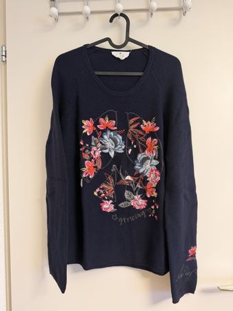 Lieblingsstueck Pullover dunkelblau Stickerei Grösse 40