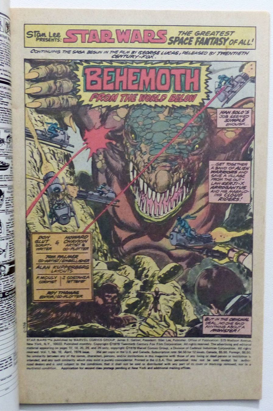 Comics: STAR WARS #10 ICONIC HAN SOLO BATTLE VS BEHEMOTH MARVEL 1978 – Gebraucht aus Lugano von YouWantUS 1