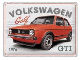 VW Golf 1 GTI 1976 Schild Hängeschild Blechschild 30x40cm