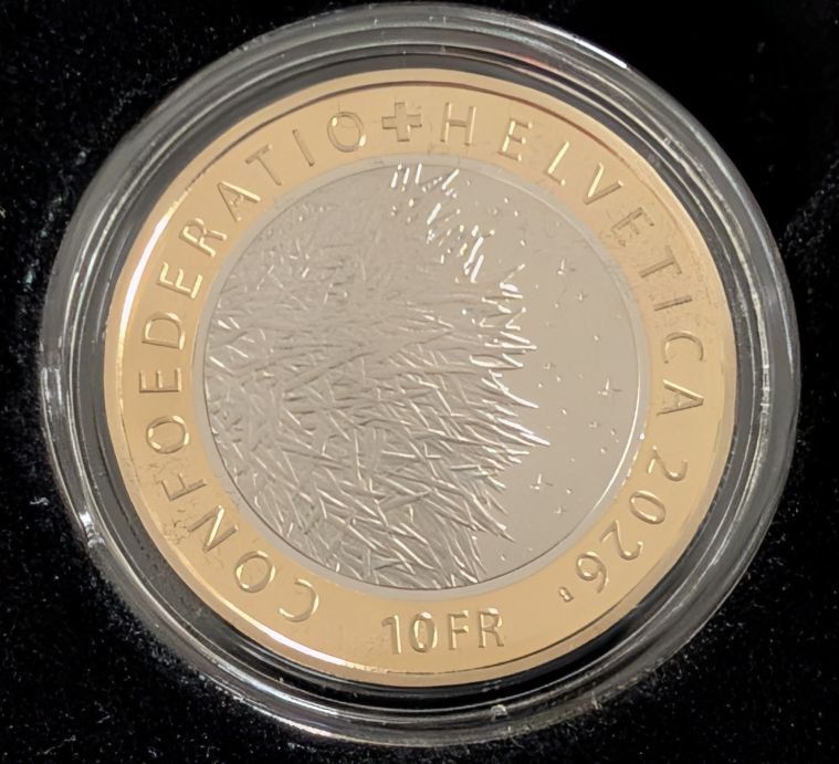 Alle Münzen: 10 Franken 2026 pp Tier des Jahres Igel Box – Neu und originalverpackt aus Arch von moneyswiss 2