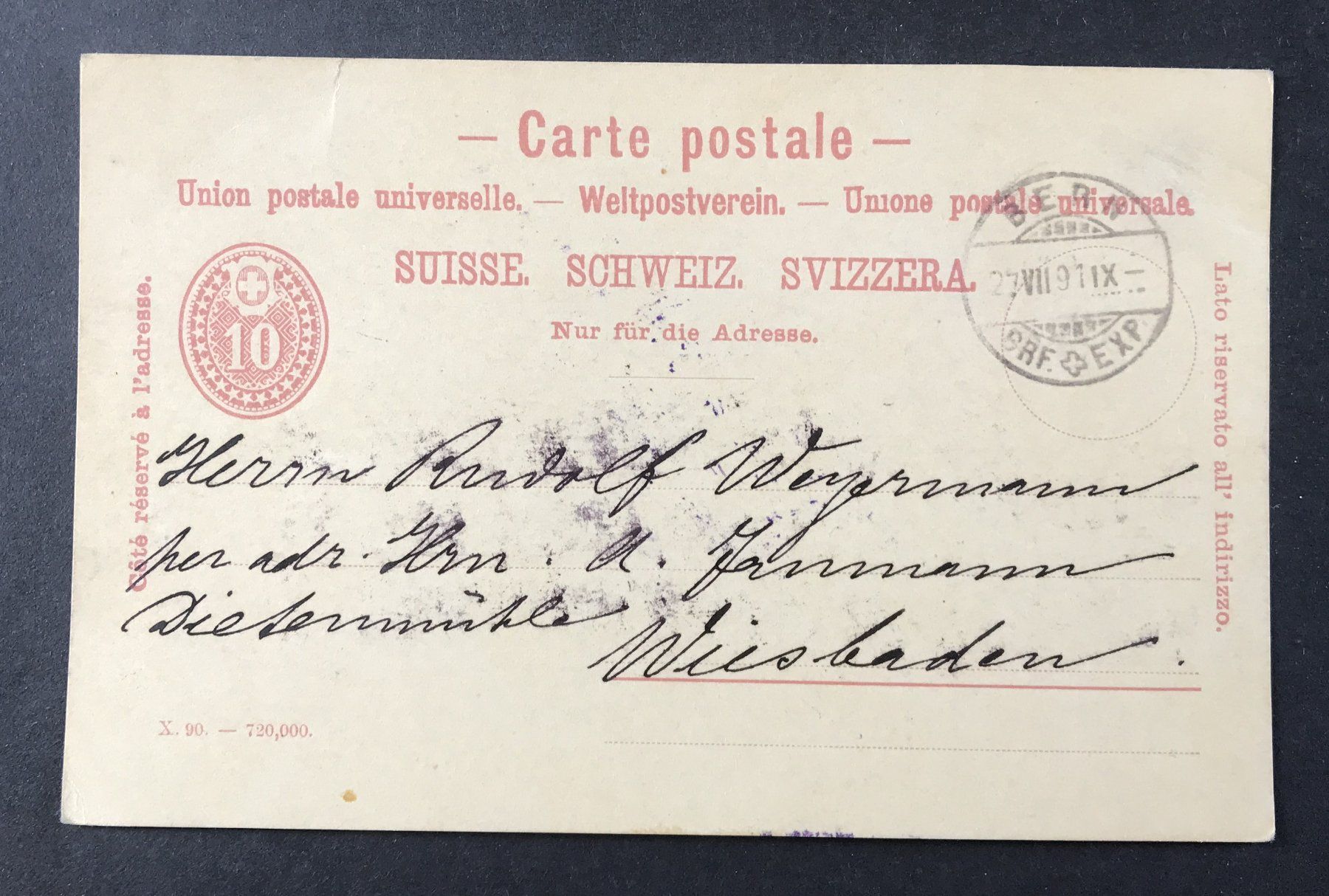Tutti i francobolli: ANTIKE POSTKARTE SCHWEIZ 1891 – Usato da Ostermundigen venduto da Kari1937