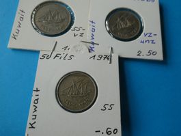 Kuwait 1962-76, 3 alte Münzen