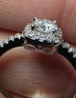 Bague argent avec diamant de moissanite de 0,5 ct GRA