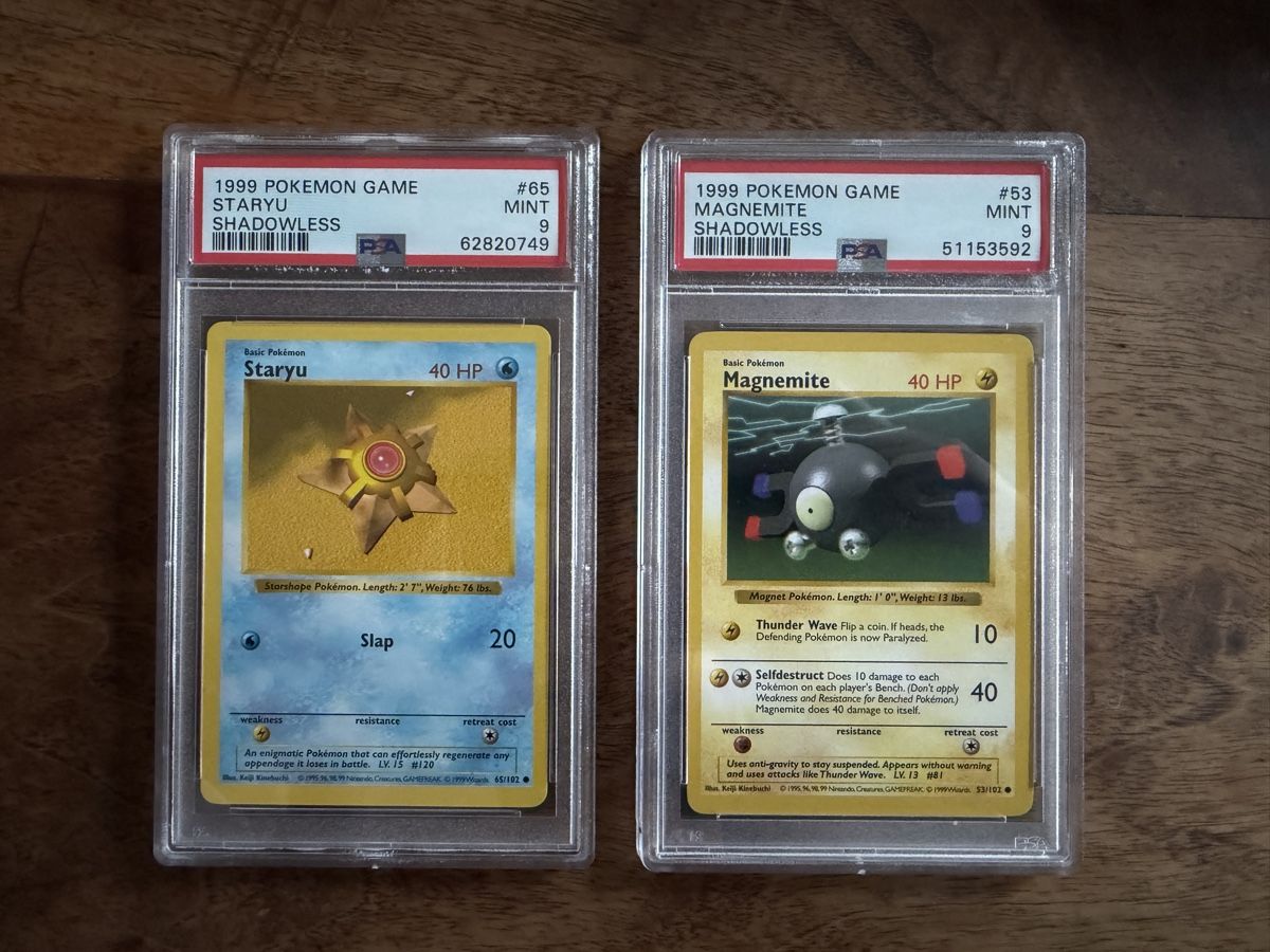 Pokémon Carte collezionabili: Pokemon Karten Staryu & Magnetilo Shadowless PSA 9 Mint – Usato da Zürich venduto da cENS0R