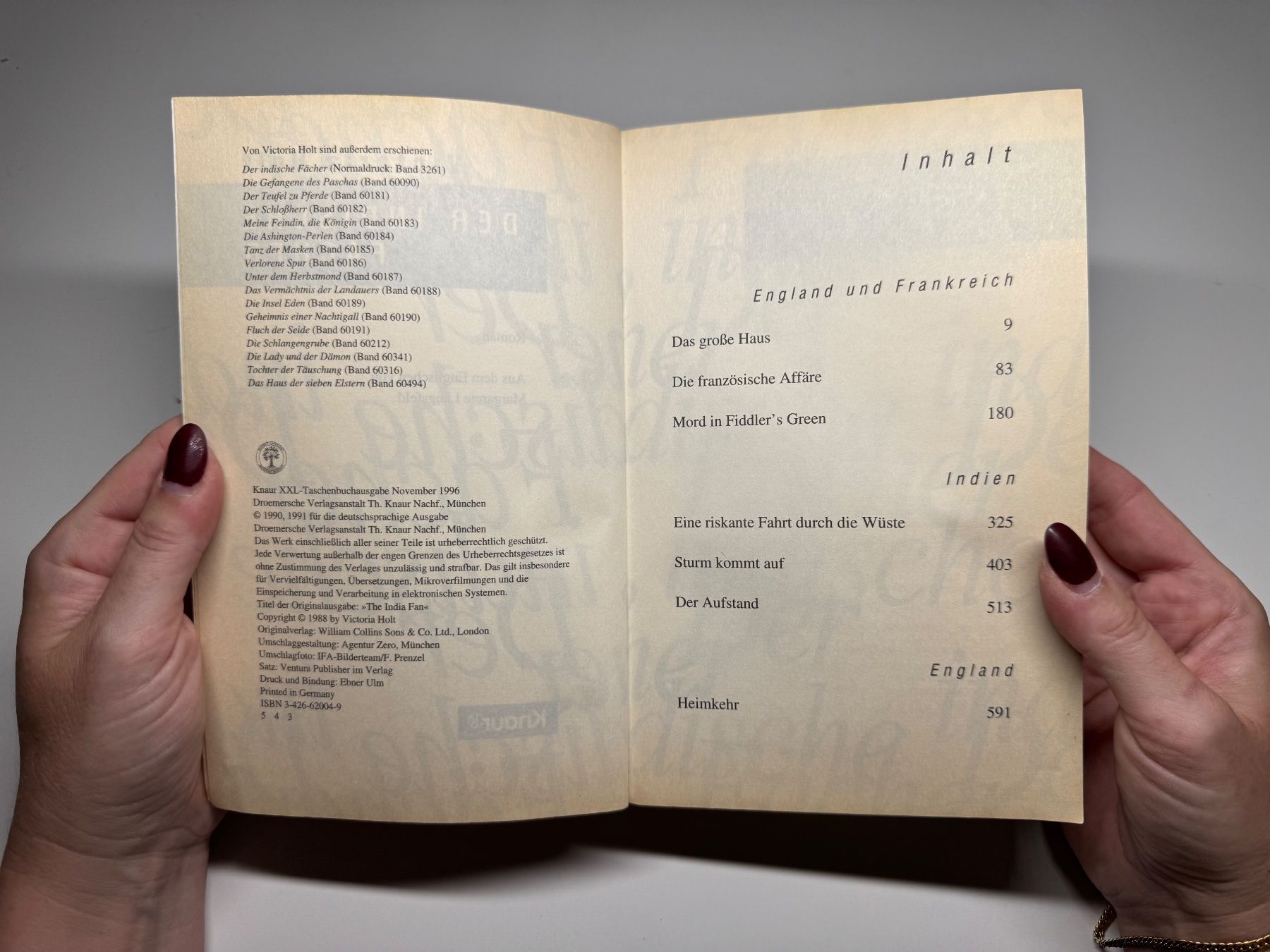 Bücher: ROMAN: Victoria Hold, Der indische Fächer – Gebraucht aus Grosswangen von Deutsche_Romane 2