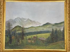 LANDSCHAFT GEMÄLDE SIGNIERT MIT RAHMEN