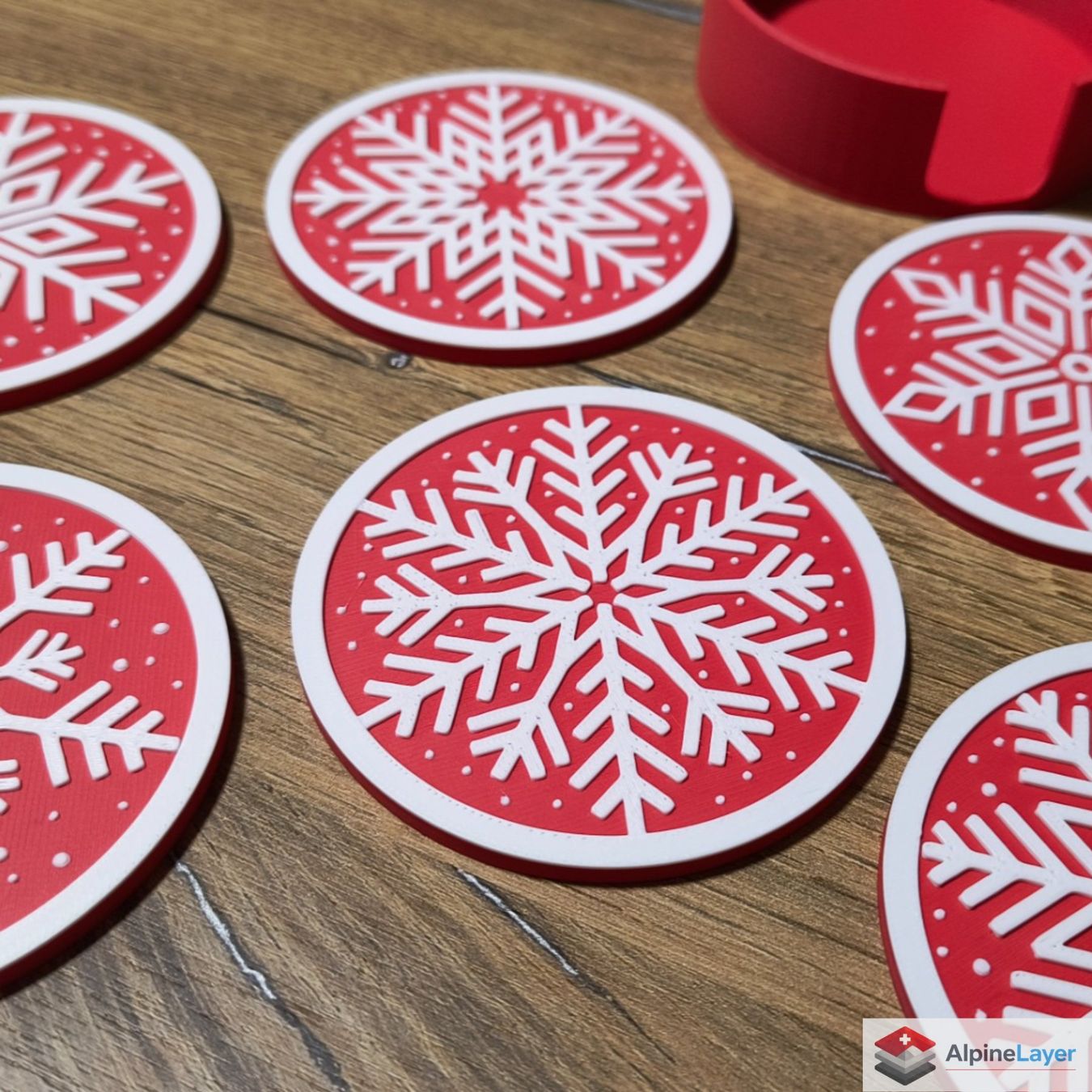 Sottobicchieri: Christmas Snowflake Coaster Set 3D Printed Decoration – Nuovo (secondo la descrizione) da Losone venduto da AlpineLayer 1