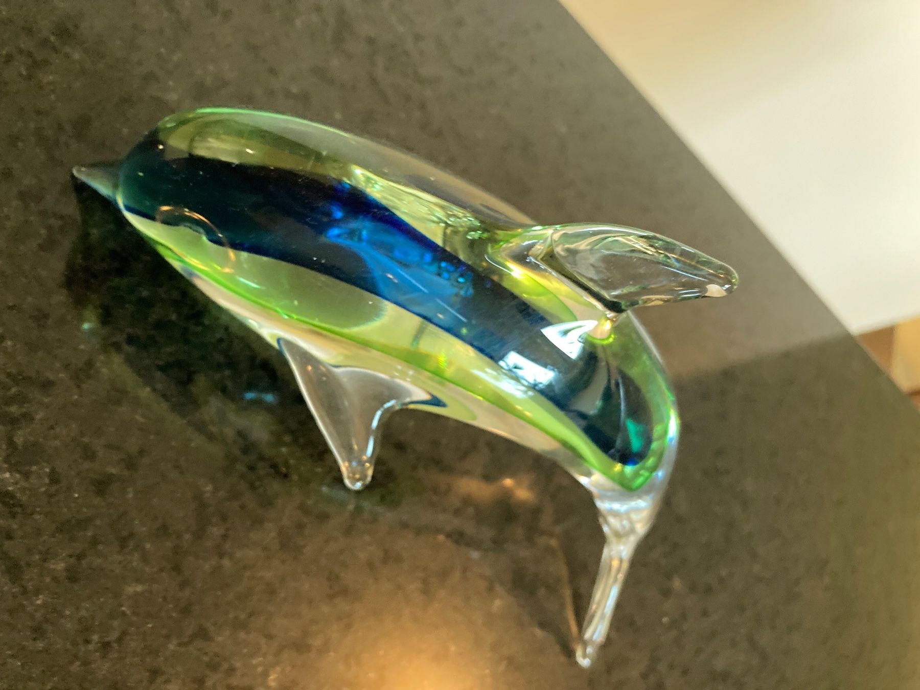 Murano Bicchieri: Glasdelphin, Murano, grün-blau – Usato da Oberägeri venduto da Vargo11 3
