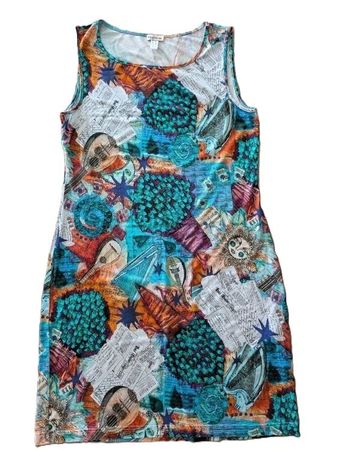 Alba Moda lockeres Kleid mit Musikmuster Gr. 40 / L