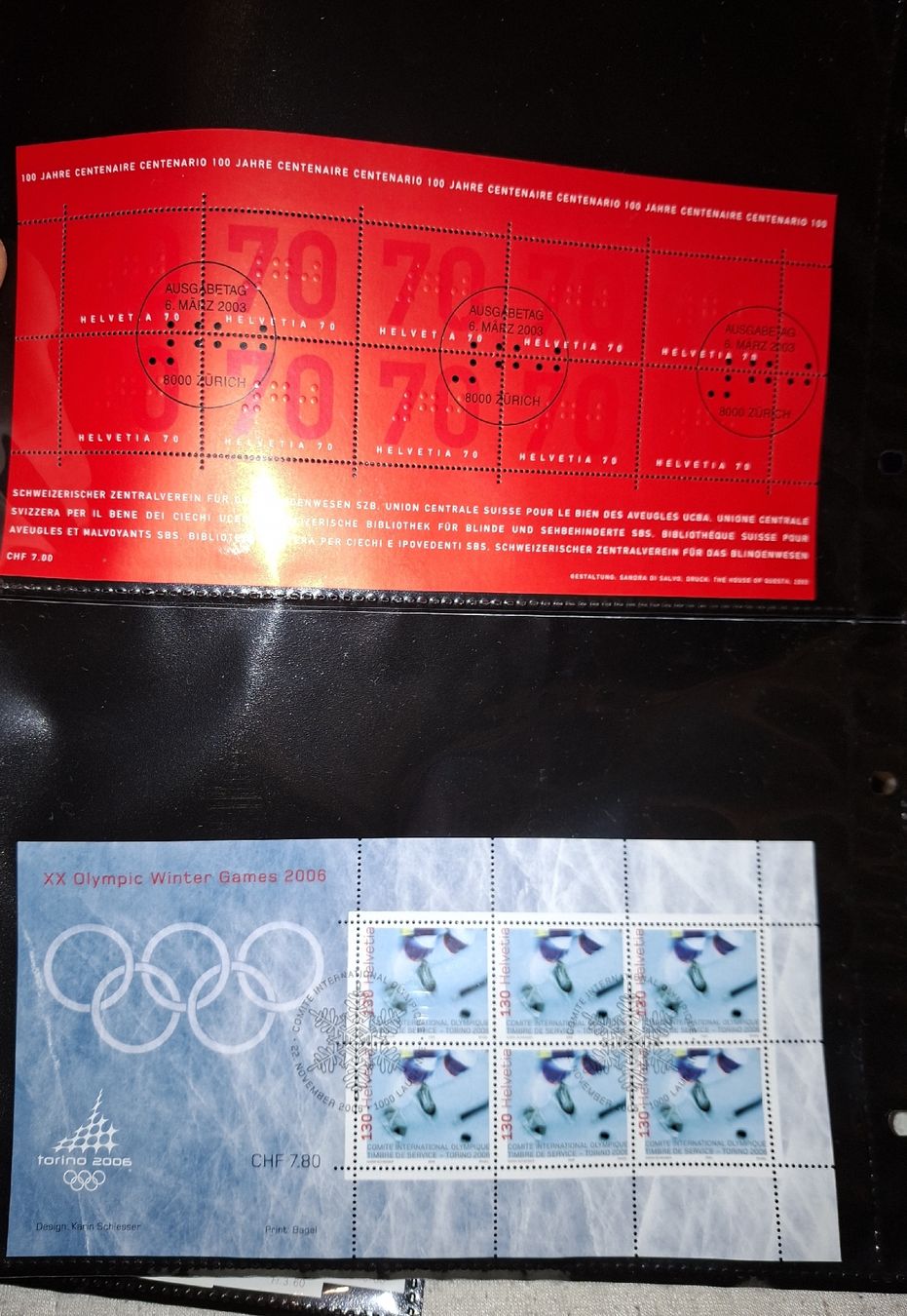 Tous les timbres: 20 Blocks / Kleinbögen Schweiz  – D'occasion à Balgach par SIMEON27 7