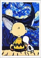 Death NYC Ed Pop Art Druck " Van Gogh Whale Charlie & Snoopy