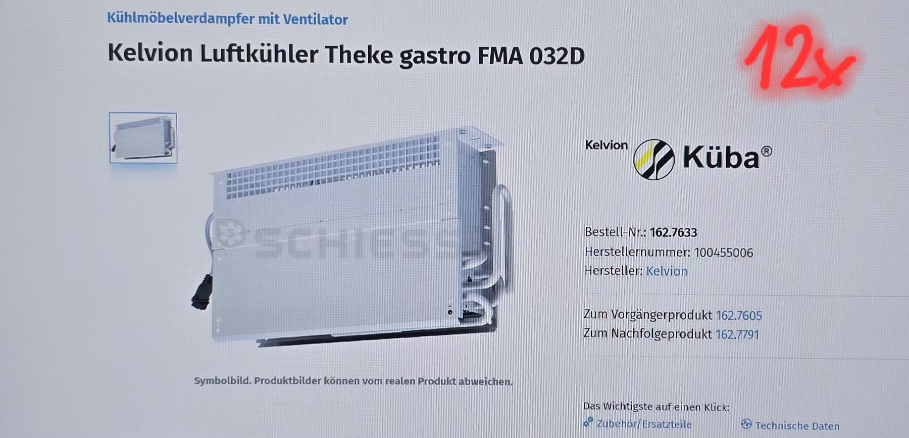 Klimageräte: Luftkühler / Thekenverdampfer – Neu und originalverpackt aus Oftringen von mercmerc