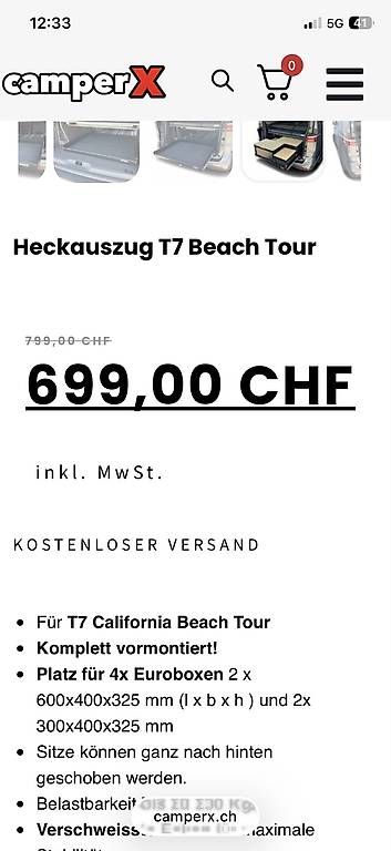 Autres accessoires pour camping: Heckauszug California Beach 6.1 – D'occasion à Hilterfingen par Thomasnr1 2