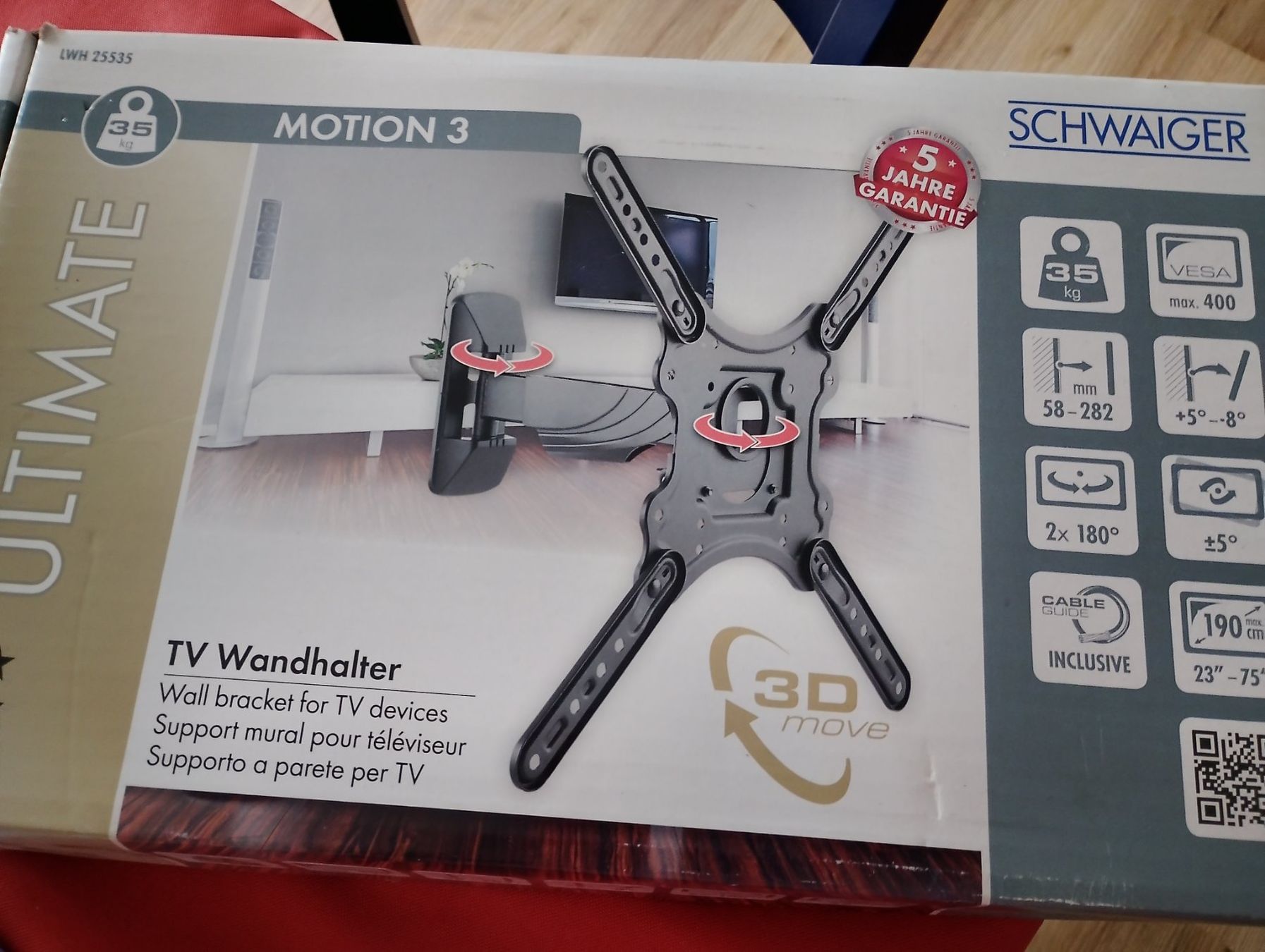 Wandhalterungen: TV Wandhalter Schwaiger Motion 3 – Neu und originalverpackt aus Altdorf von klariden
