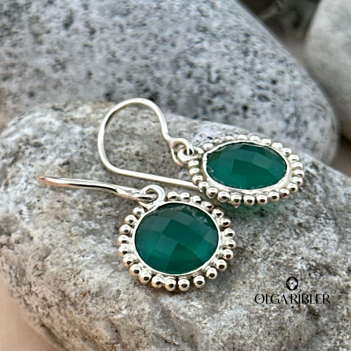Olga Ribler Ohrringe & -stecker: Ohrhänger - grüner Onyx - Silber 925 – Neu (gemäss Beschreibung) aus Luzern von Schmuckoutlet 3