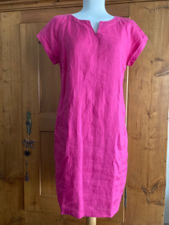 Neu: Manor Kleid, Gr. 40/ 42 Pink 100% Leinen - Sommer Look!