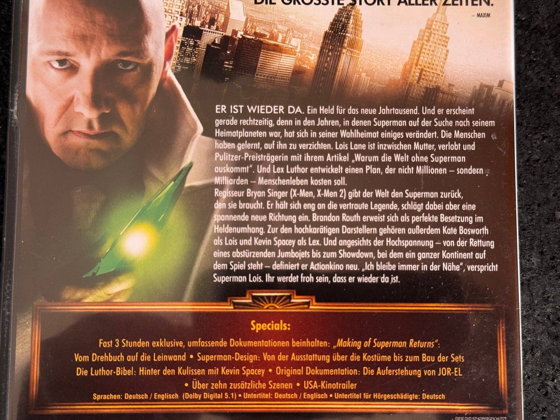 Tutti i DVDs: Superman Returns 2 Disc Edition DVD's DE/EN – Usato da Fribourg venduto da tschjoly 2