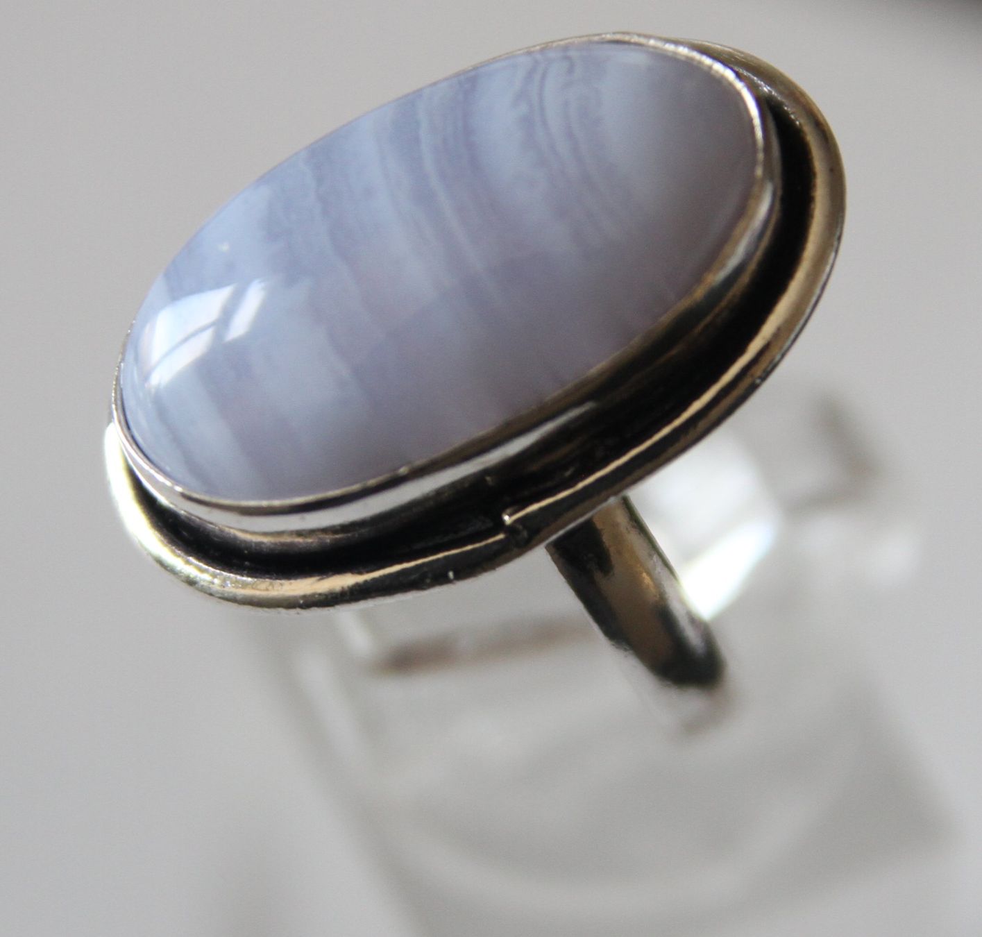 Anelli: Neu: Chalcedon Ring Schmuck Grösse 56 /16 – Nuovo (secondo la descrizione) da Matten b. Interl venduto da EdelsteineInterlaken