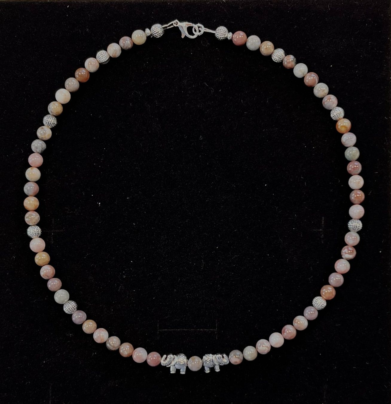 Catenine: Halskette Indischer Achat mit Elefäntchen 6mm – Nuovo e nell'imballaggio originale da Langendorf venduto da ber_t8vc