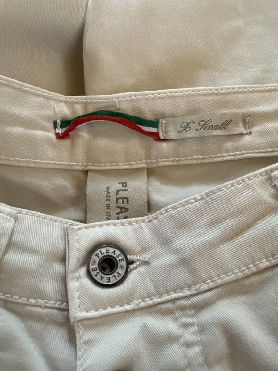 Please Jeans Pantaloni: Please Hose, Gr. XS beige einf. Bundweite ca. 36 cm – Usato da Wald AR venduto da sar_x867 1
