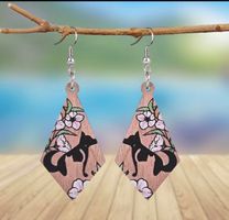 Boucles d'oreilles pendantes en bois pour huiles essentiellE