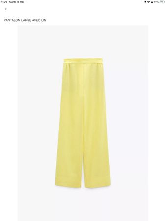 Pantalon d'été en lin Zara, jaune clair, taille M – neuf