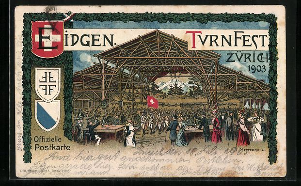 Cartes postales: Litho Zürich, Eidgenössisches Turnfest – D'occasion à Berlin par bartko-reher