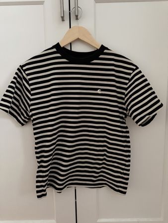 Carhartt T-Shirt gestreift Schwarz Beige Grösse S