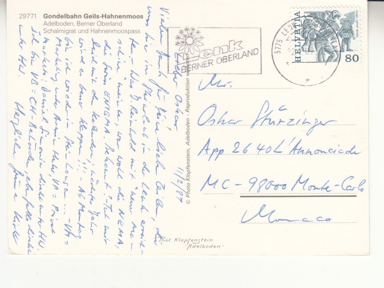 Cartoline postali: Geils Hahnenmoos 1987 – Usato da Bürglen TG venduto da StampGraf 1