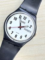 Swatch Uhr Quartz mit Datum schwarz weiss gebrauchter Zustan